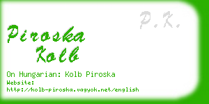 piroska kolb business card